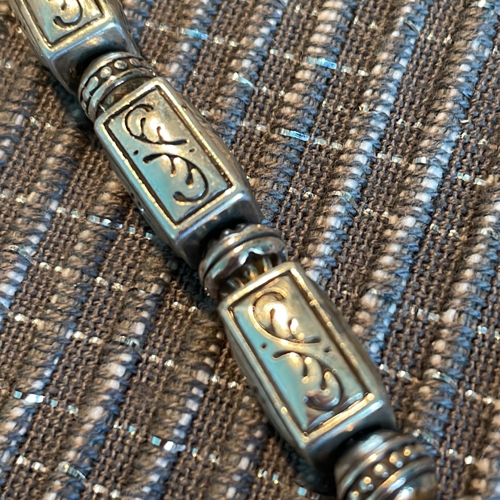 Brighton bracelet, 9” in length, silver tone, scrollwork beads, great condition - Picture 7 of 7